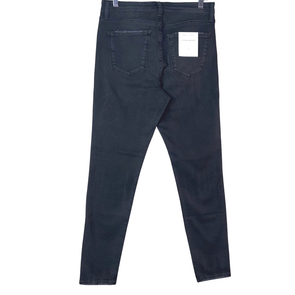 Flying Monkey Women's Black High Rise Button Fly Skinny Jeans Size 29 - Picture 3 of 6